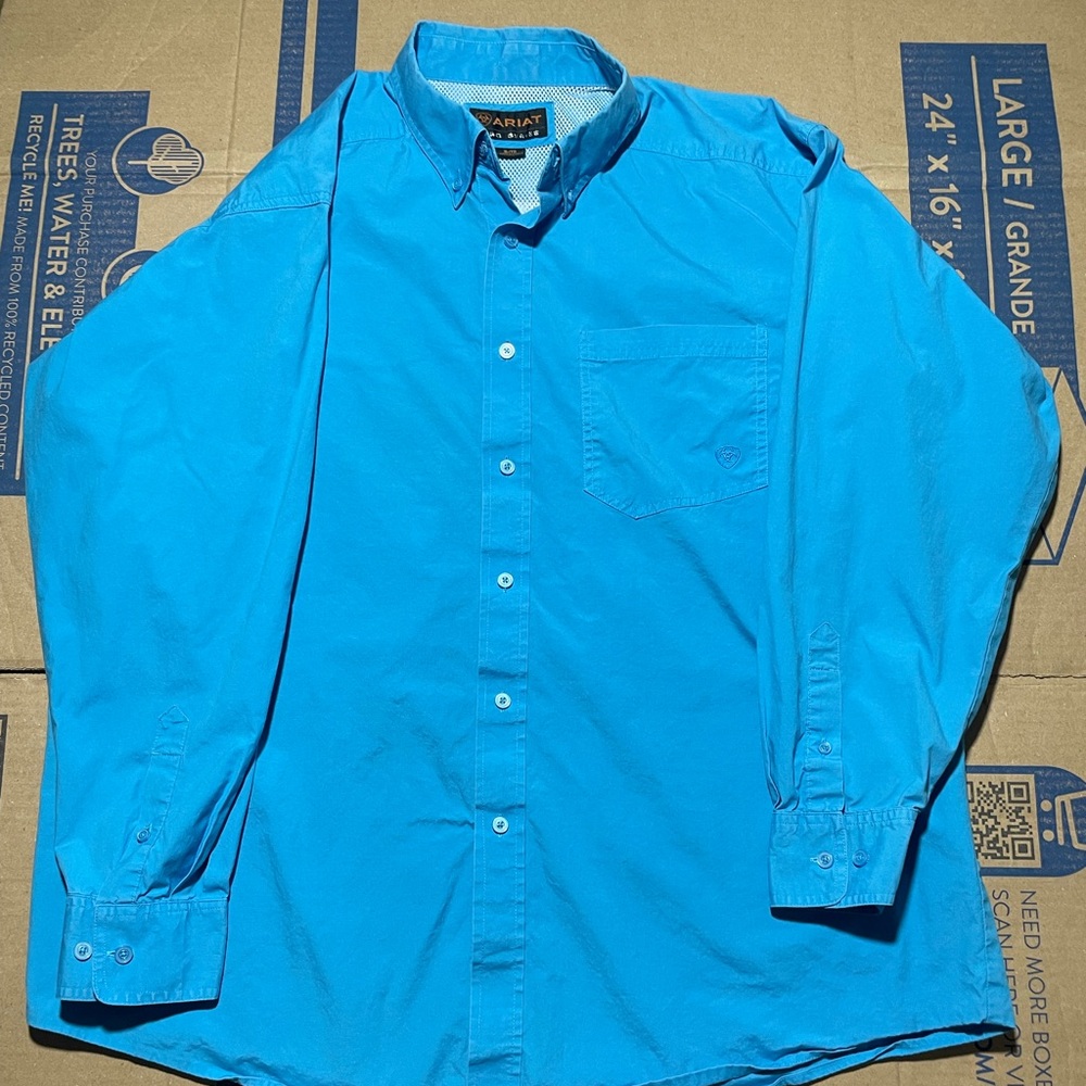 Ariat Men's Shirt Sz XL Blue Pro Series Vented Workwear